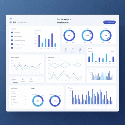 Modern dashboard displaying analytics data with charts and graphs